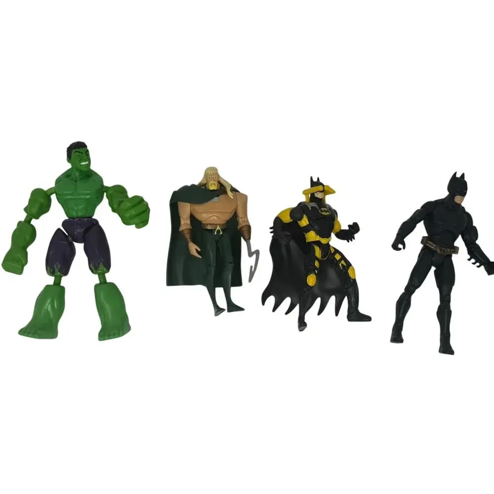 Superhero Action Figures Lot Batman Hulk Aquaman DC Marvel 5–6.5”